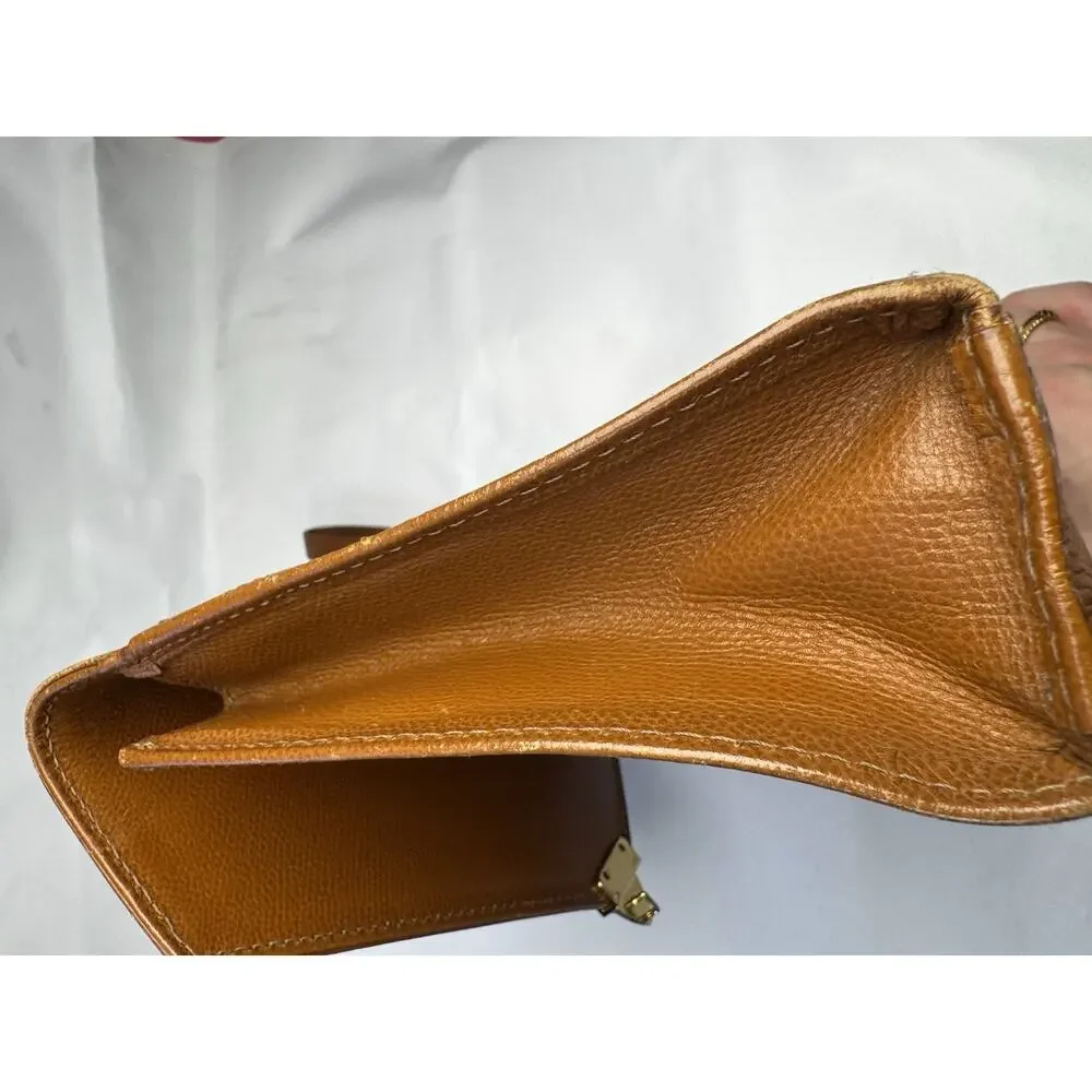 Vintage 1990s Yves Saint Laurent brown leather envelope clutch wrist strap - Picture 9 of 15
